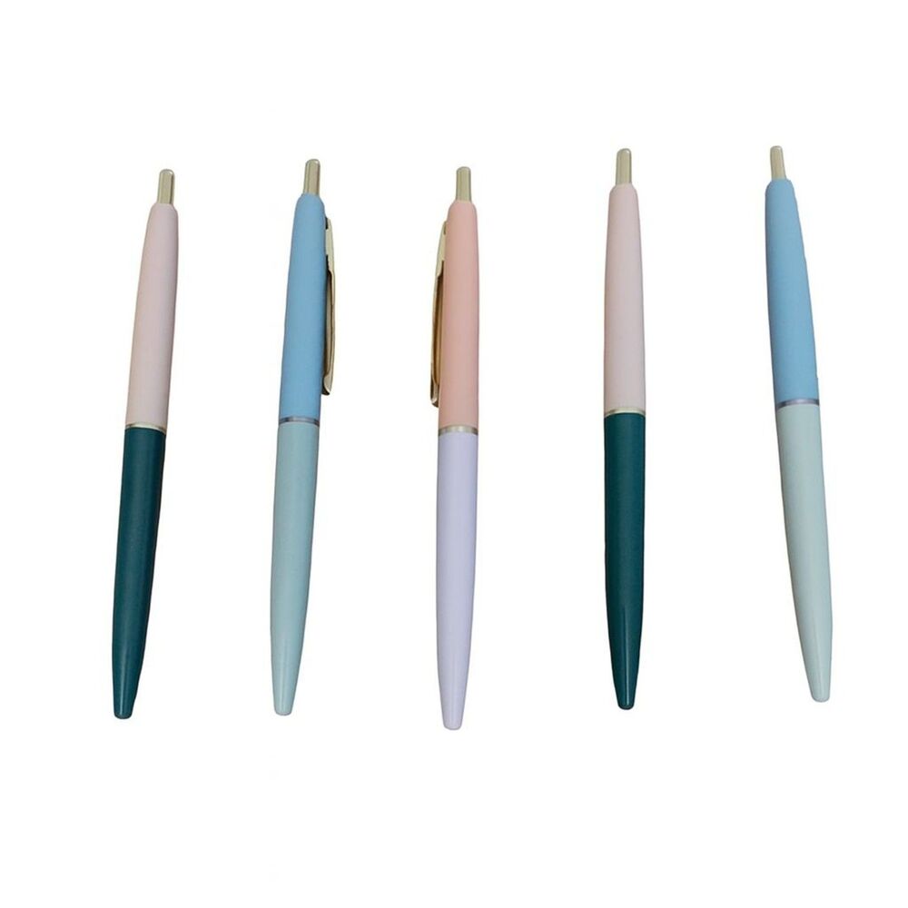 Lot of 5 Old East Main Co Retractable Pens 1.0 mm Blue Ink Multicolored NEW